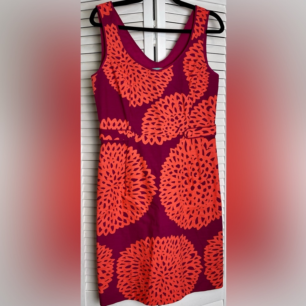 Boden Pink and Orange Midi Dress